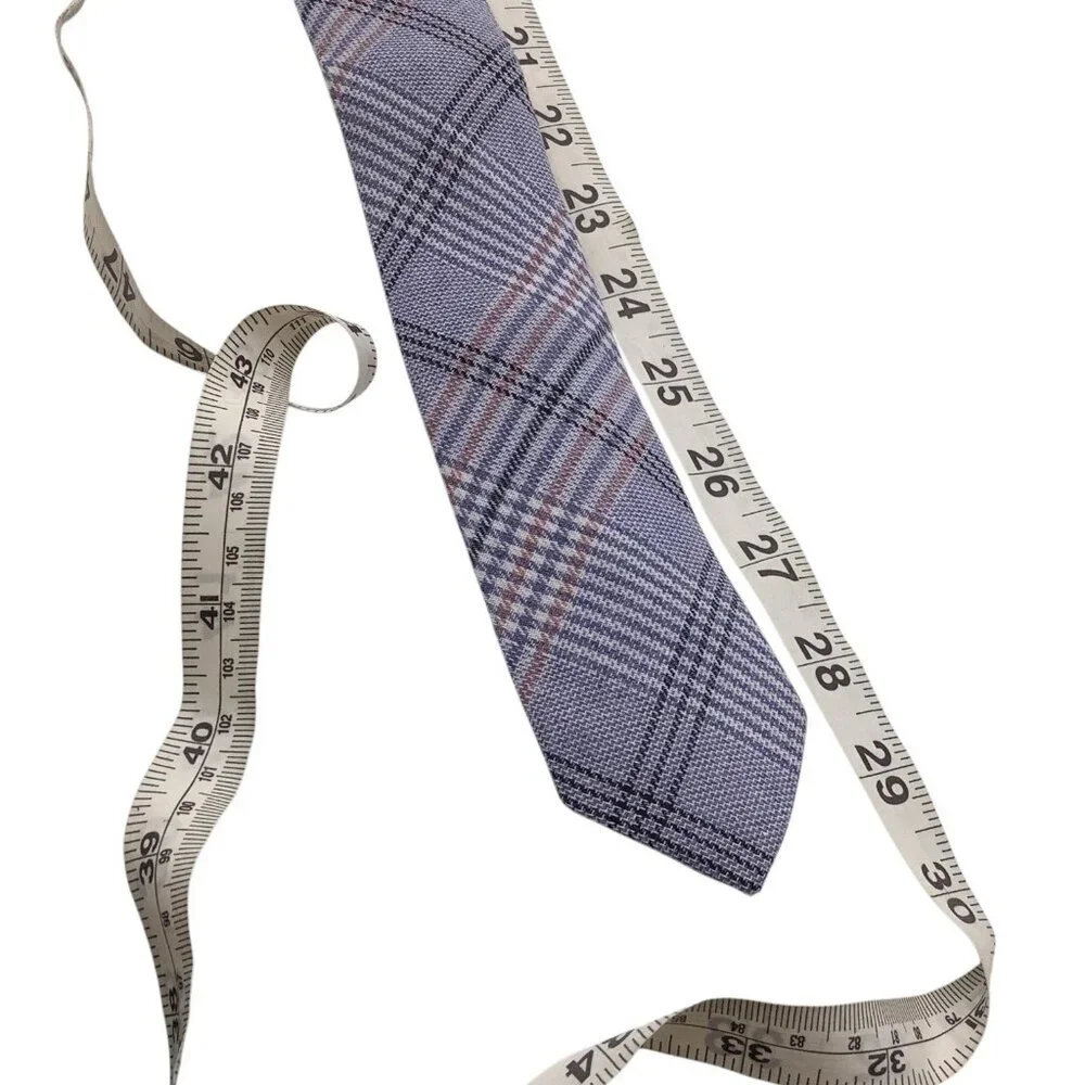 Skinny Tie Madness Blue Plaid Neck‎ Tie Men Style SKM3224 